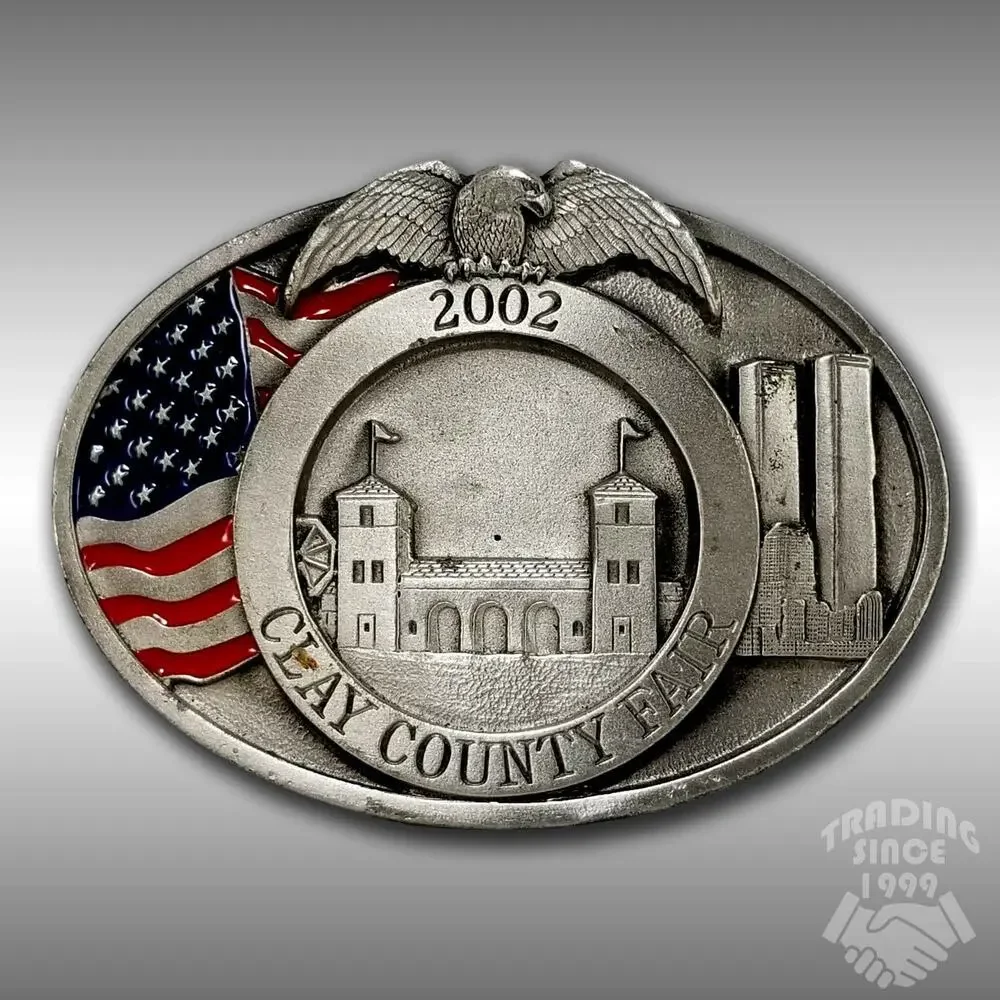 Belt Buckle 2002 Clay County Fair Sept. 11, 2001,‎ Twin Towers New York City USA